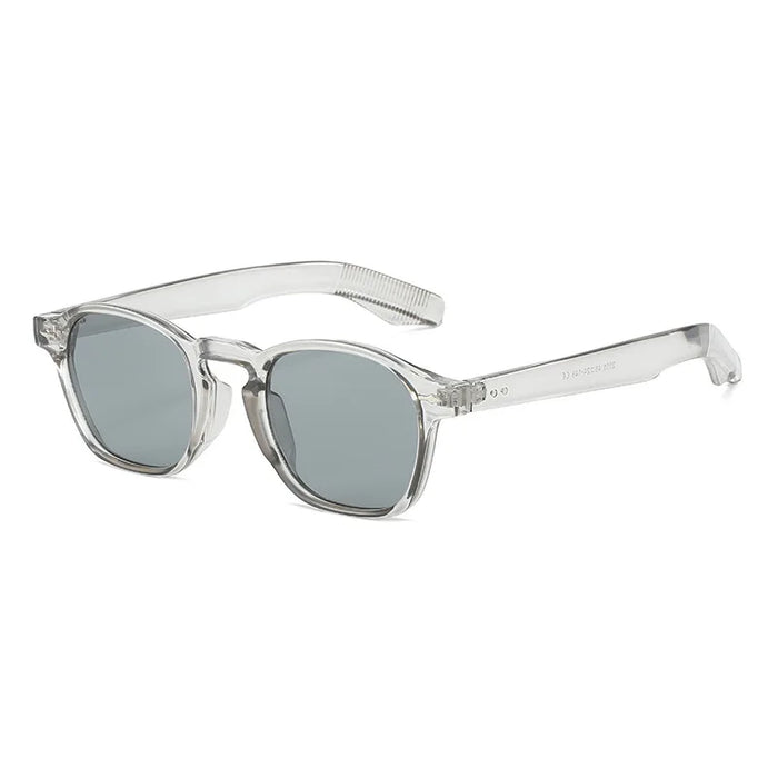 Fashion Small Irregular Square Sunglasses Women Retro Round Clear Ocean Lens Shades UV400 Men Rivets Luxury Sun Glasses