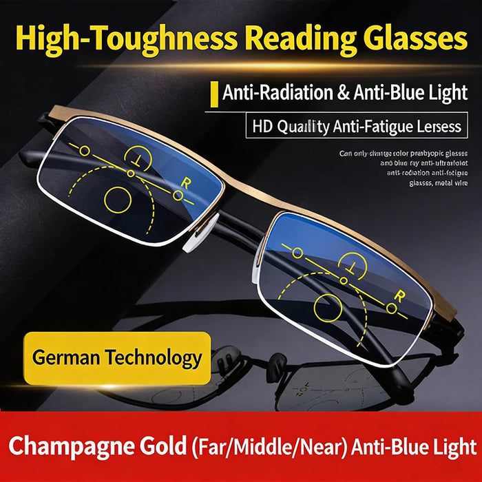 Gafas de lectura fotocromáticas de enfoque progresivo y multifocal, anti-luz azul, de doble enfoque para visión cercana y lejana, gafas para presbicia de enfoque variable