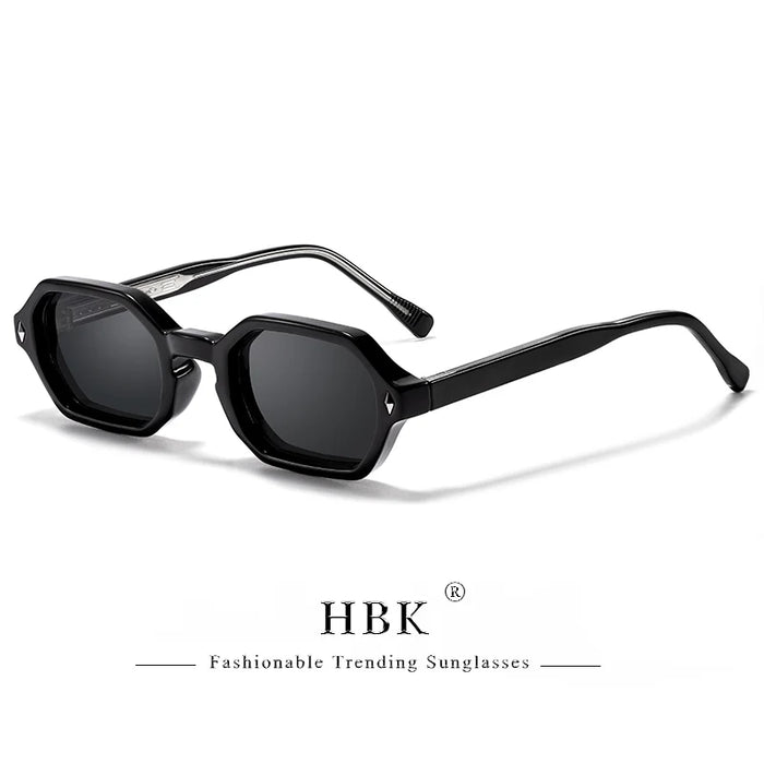 HBK Fashion Retro Polygon Men Sunglasses Small Frame Cupronickel Core Insert Leg Sun Glasses Outdoor Party Vacation Travel