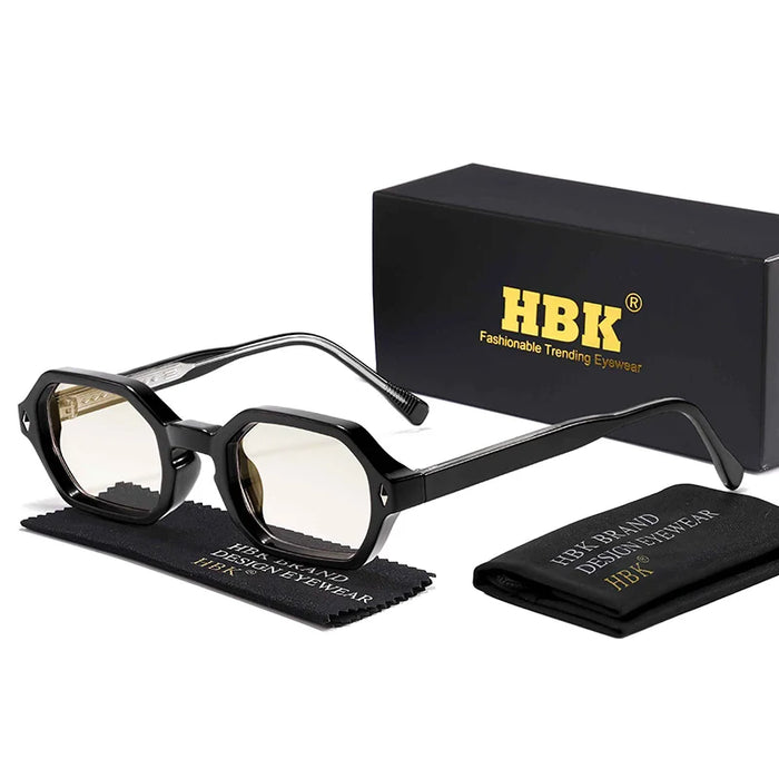 HBK New Fashion Polygon Men Sunglasses Small Frame Cupronickel Core Insert Leg Sun Glasses Outdoor Party Vacation Travel