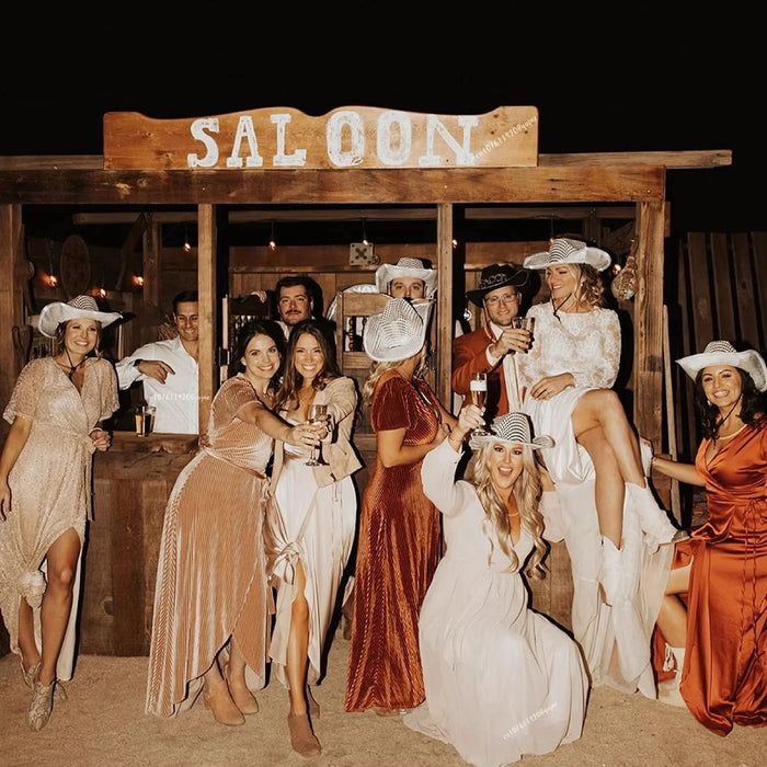 8/10/16/20/40 Sombreros de vaquero iluminados Sombreros de boda iluminados Sombreros de vaquera occidentales LED para recepción de bodas, baile, despedida de soltero