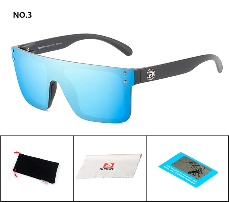 DUBERY Polarized Sunglasses One Piece Lens Men Oversized Sunglasses UV400 Women Rimless Fashion Safety Sun Glasses Italy Design
