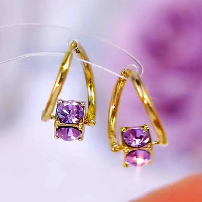 1 Pair Copper Magnetherapy Germanium Earrings Colorful Lymphvity Magnetherapy Earring Luxury Weight Loss Earring Women