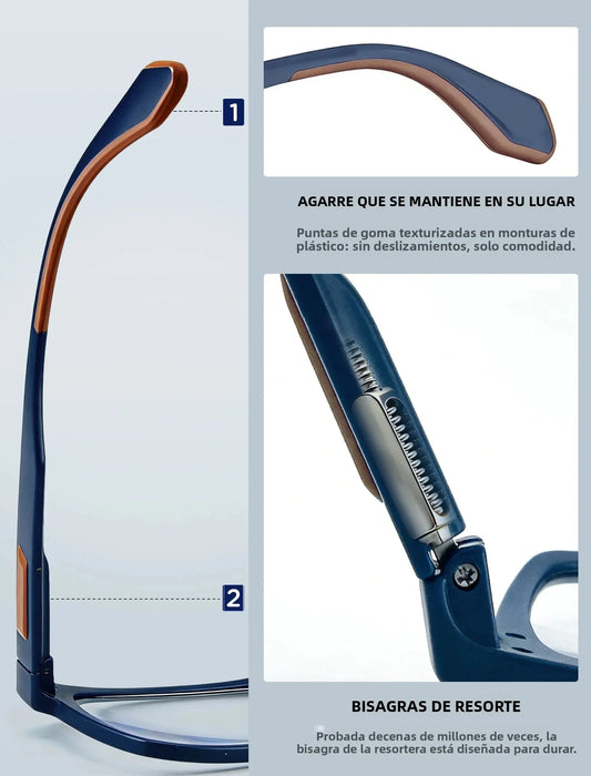 Gafas de lectura extragrandes para hombres y mujeres, lectores grandes con patillas de goma con bisagra de resorte, bloqueadores de luz azul anchos, anti UV/fatiga ocular