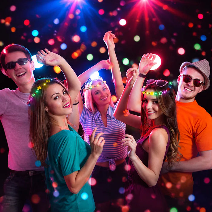 20-120Pcs Flower Crown Headbands Glow Sticks Bulk Party Pack for Wedding Beach Birthday Party Favors Rave Accessories