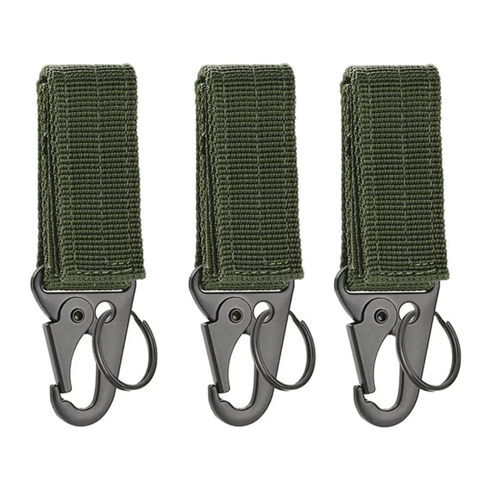 1-3 PIEZAS. Hebilla táctica colgante Molle de nailon con mosquetón, cinturón, llavero triangular para escalada al aire libre, camping, herramienta y accesorio