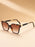 Gafas de sol de ojo de gato cuadradas de alta gama con costura de borde dorado en las patas, gafas de sol de lujo ligero para mujer