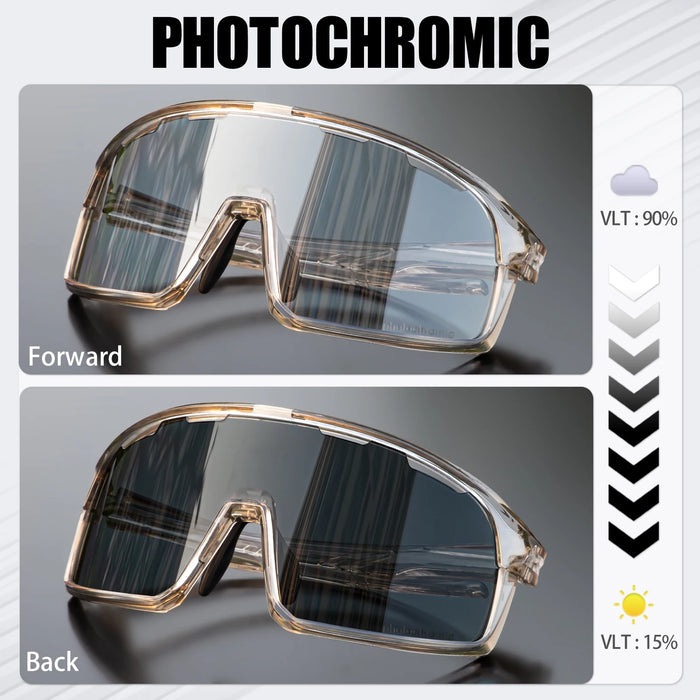 SCVCN Photochromic Cycling Glasses Hiking Drive Bicycle Sports Sunglasses Outdoor Running Sunglasses Men MTB Road Bike Glasses