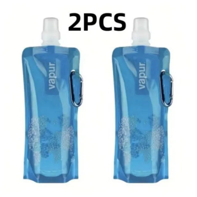 500ML Botella de agua plegable de silicona ultraligera portátil Bolsa de agua plegable Suministros deportivos al aire libre Senderismo Camping Bolsa de petaca blanda