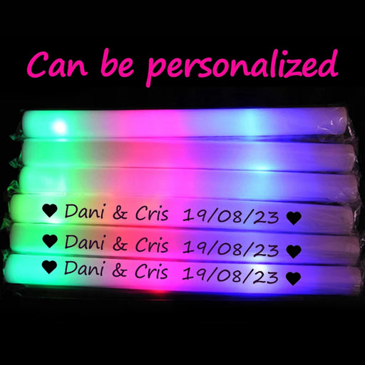 12/15/30/60 bâtons lumineux en vrac RGB LED bâtons en mousse lumineux, tube lumineux pour Noël, anniversaire, mariage, fournitures de fête