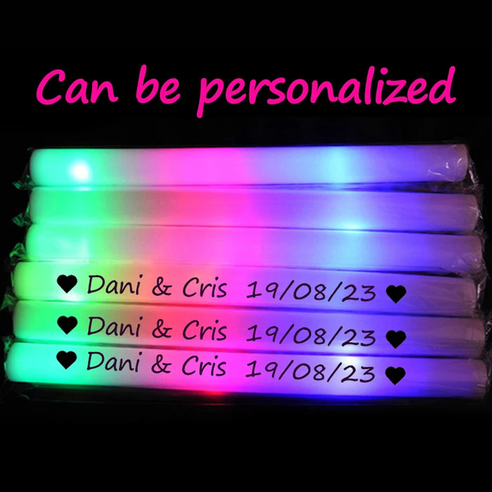 12/15/30/60 Unidades de Barras Luminosas a Granel, RGB LED Coloridas, de Espuma, Tubo de Animación, Luz Oscura para Suministros de Fiesta de Navidad, Cumpleaños o Boda