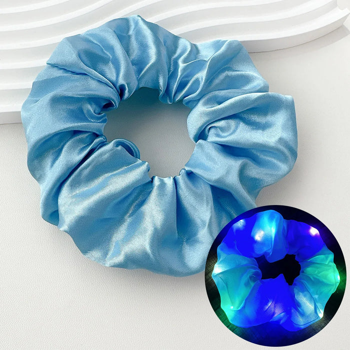 Light Up Scrunchies, LED Scrunchies Hair Bands, Elastic Glow in the Dark Srunchies Rave Accessories for Women Birthday Halloween