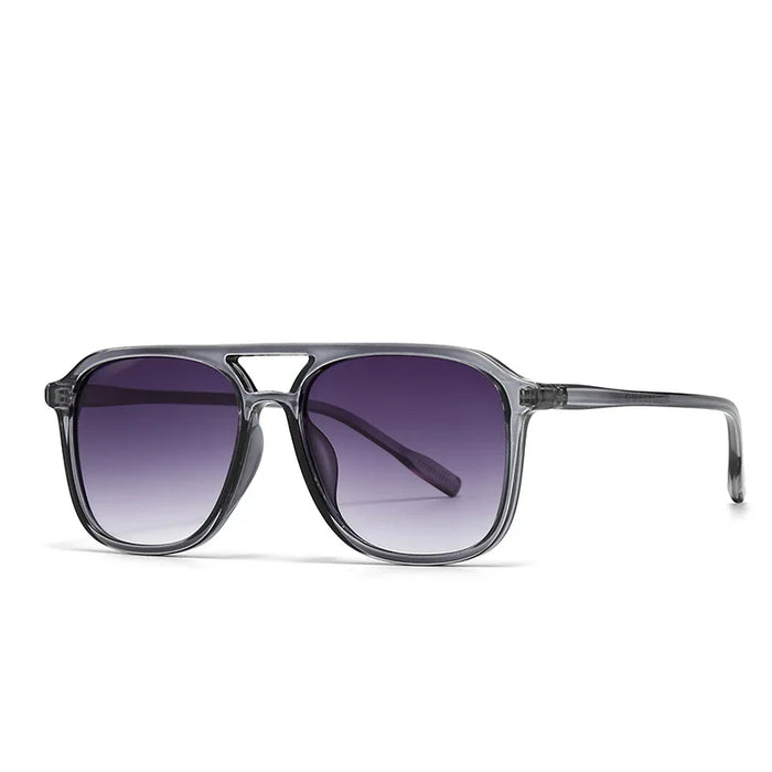 Ins Retro Double Bridge Square Women Sunglasses 2025 Fashion Leopard Print Gradient Lenses Men Trend Gafas de sol UV400