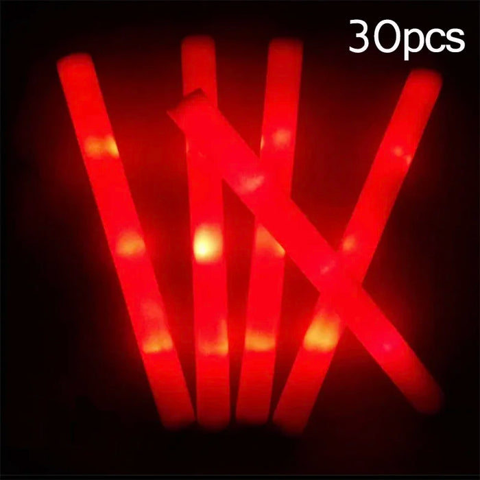 20/30/60Pcs LED Foam Glow Sticks 3 Modes Colorful Flashing Glow Stick Glow in The Dark Party Supplies Wedding Raves Concert