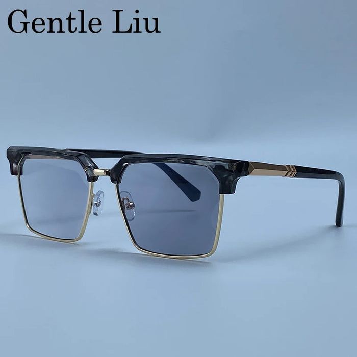 2026 Lunettes de Soleil Carrées de Luxe Designer Homme Classique Vintage Monture Métal Noir Or Lunettes de Soleil Steampunk Conduite