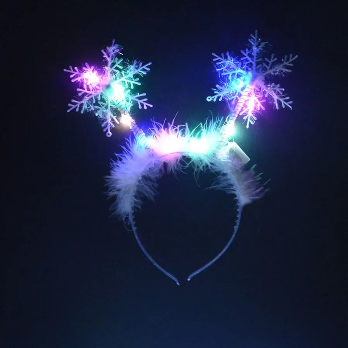 10pcs Adult Kids LED Glow Party Sequin Cat Bunny Crown Flower Headband Halo Light Up Wreath Hairband Birthday Gift Wedding
