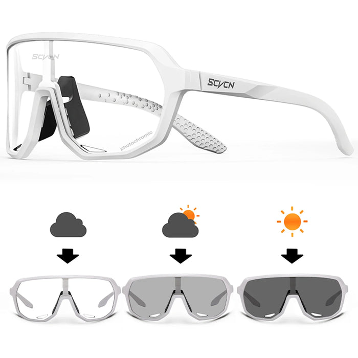 Scvcn Cycling Glasses Photochromic Mens Bike Sunglasses for Mountain Bicycle Eyewear Cycle Goggles Sports UV400 Polarized MTB