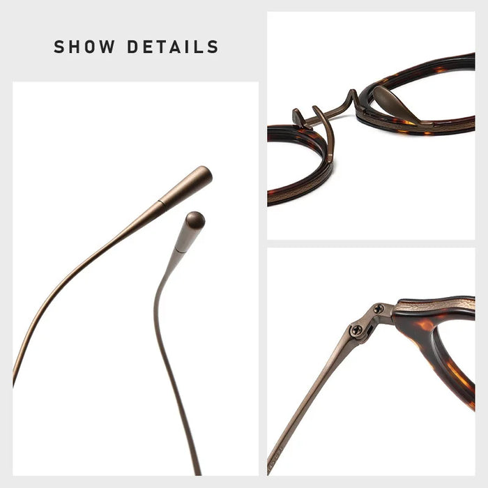 Acetate Titanium Glasses Frame Retro Luxury Round Eyeglasses Men Woman Irregular Fashion Eyewear