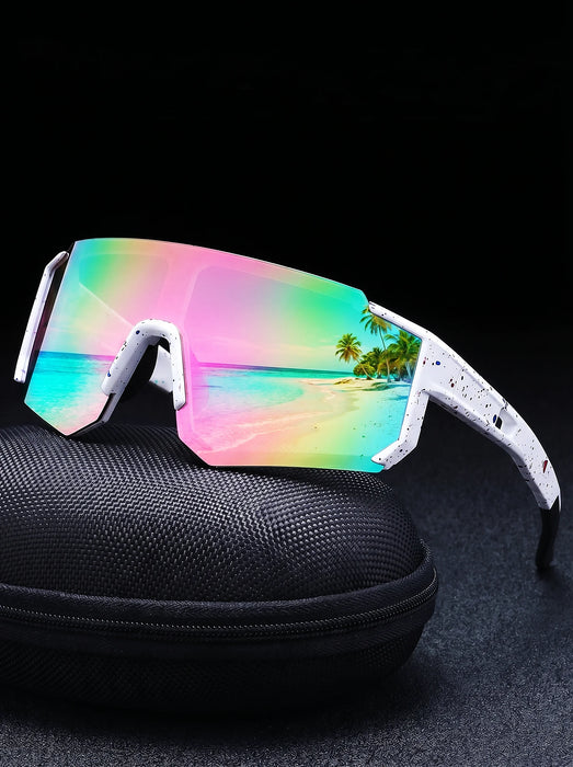 VIOLA MAG Premium Oversized Cycling Sunglasses, Ultra-light TR90 Frame Wrap-around Sports Glasses Fashionable Mountain Bike Shad