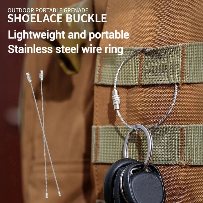 5-20pc Llavero de alambre Cuerda Mosquetón Equipo de camping Cable de acero inoxidable Bucle Tornillo Anillo de bloqueo Llavero Hebilla캠핑용품 땡처리