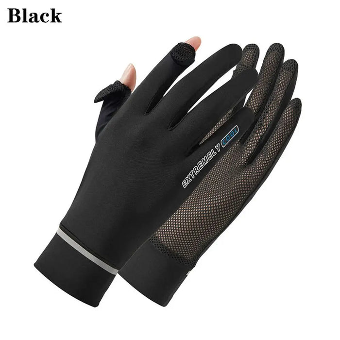 Cycling Driving Running Thin Summer Ice Silk Gloves Sun Protection Gloves Anti-UV Gloves Mittens