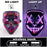 Máscara LED luminosa V de Vendetta, máscara facial completa anónima que brilla en la oscuridad para fiestas, raves, Halloween, cosplay y accesorios de disfraces.
