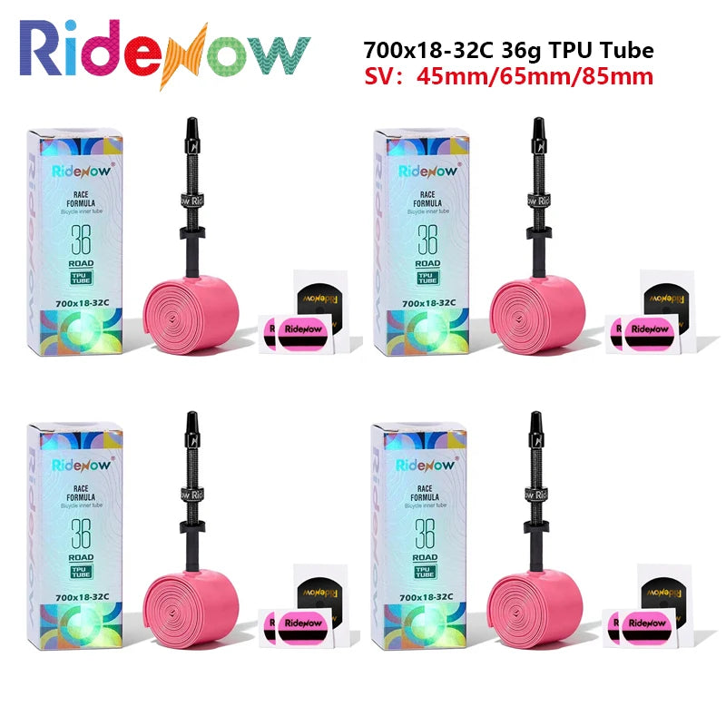 Ridenow Upgraded Metal Nozzle 700c Tpu Inner Tube External Thread Tube 700x18-32c Road Bike Removable Valve Cores Inner Tire