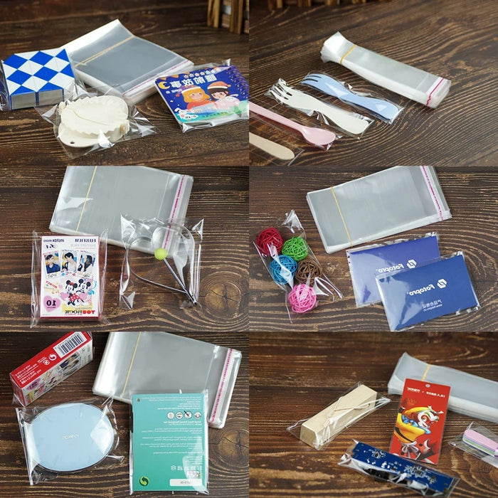 100 sacs transparents auto-scellants OPP pour bijoux, bonbons, auto-adhésifs, refermables, emballage cadeau, sacs à biscuits