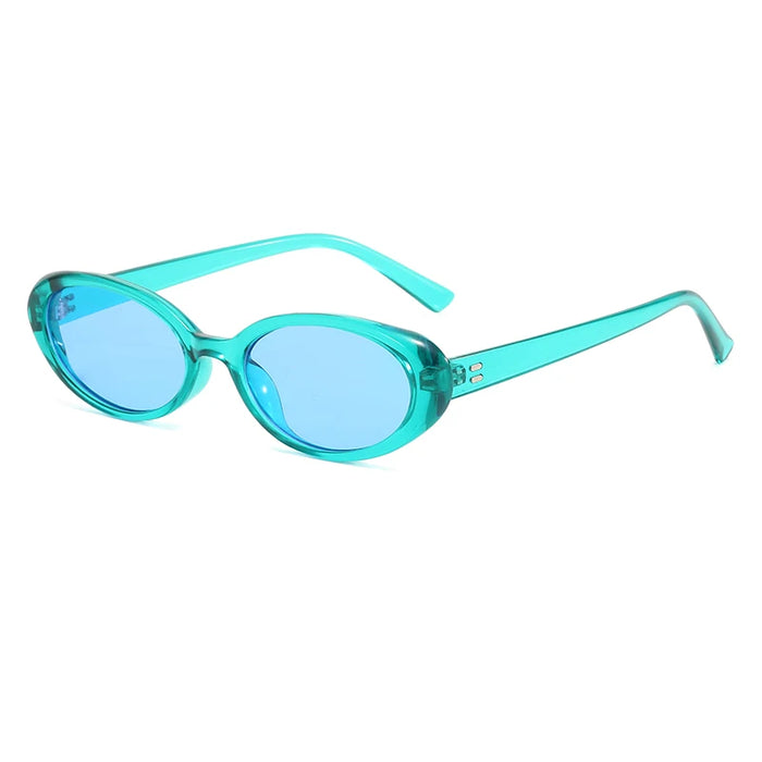Fashion Small Oval Sunglasses Women Men Rivets Shades  Retro Eyewear Luxury Sun Glasses UV400 Brand Oculus Female Gafas