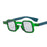 Ins Popular Fashion Small Square Sunglasses Women Retro Punk Shades UV400 Men Clear Ocean Lens Trending Rivets Sun Glasses