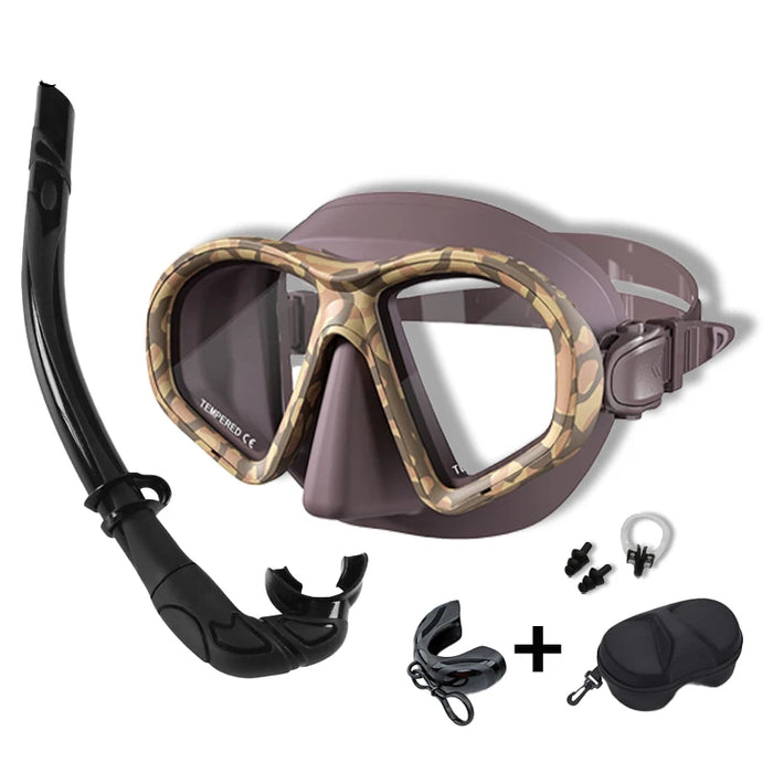 Professional Wet Low Volume Freediving Mask, Tempered Glass Dive Mask, J-Type Diving Mask, Snorkel Set, Buceo, 수영, 스노클링, 마스크