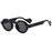 Round Sunglasses Women Men Punk Double Color Shades Retro Rivets Decoration Trending Sun Glasses Clear Lens Frame UV400