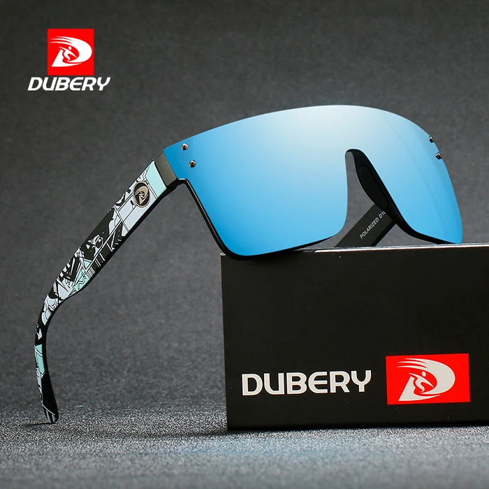 DUBERY Polarized Sunglasses One Piece Lens Men Oversized Sunglasses UV400 Women Rimless Fashion Safety Sun Glasses Italy Design