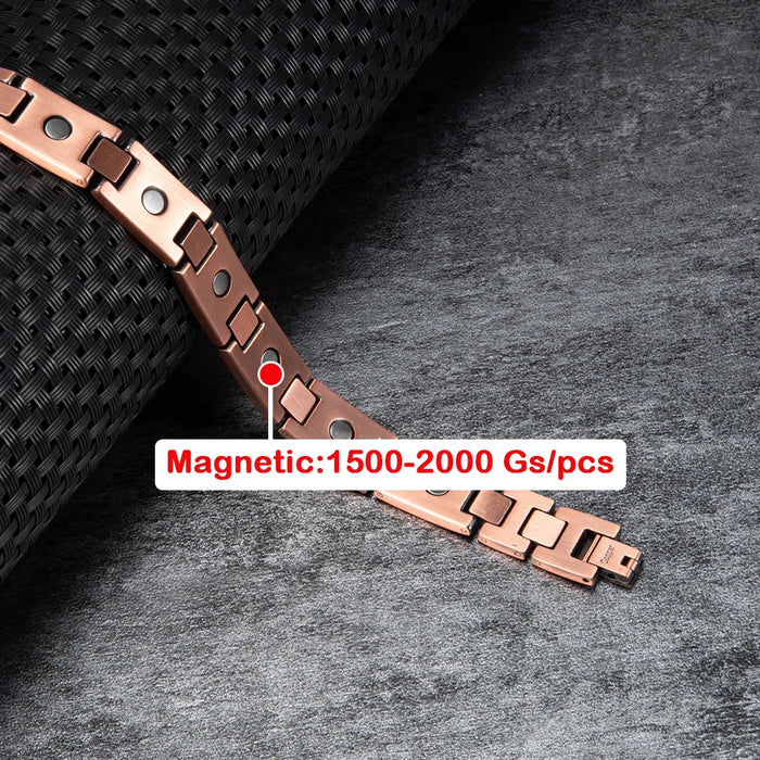 Vinterly Pure Copper Bracelet Men Magnetic 12mm Black Carbon Fiber Arthritis Men Hand Chain Link High Magnet Jewelry Benefits