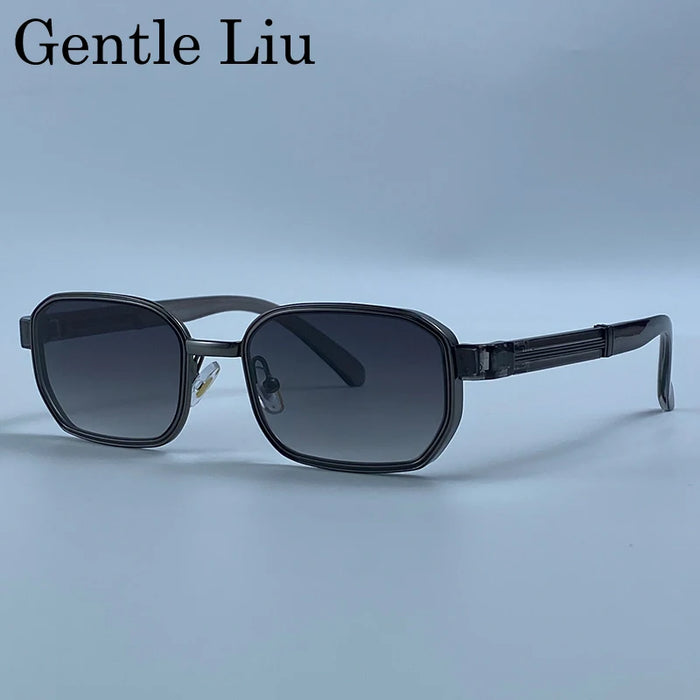 Rectangle Steampunk Sunglasses Men 2026 Luxury Brand Hip Hop Vintage Gold Frame Sun Glasses Male Retro Punk Streetwear Eyewear