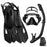 Mask Fin Snorkel Set Snorkel Gear for Adult Panoramic View Snorkel Mask Adjustable Dive Flipper Dry Top Snorkel and Travel Bag