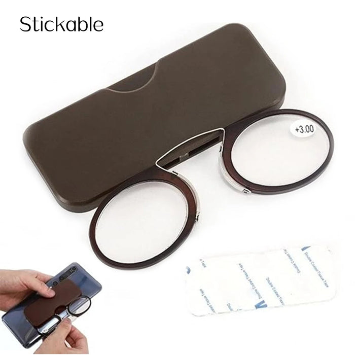 3PCS Set Men Women Round Nose Clip Reading Glasses Legless Ultra Thin Portable Clear Lens Durable Luxury Brand Designers Eyewear