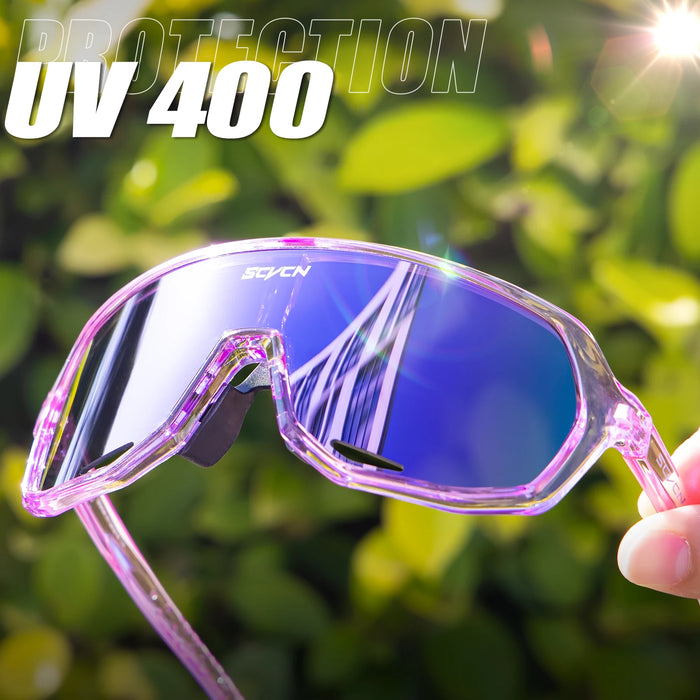Scvcn - Photochromic Cycling Glasses for Men Bicycle Eyewear Mountain Bike Cycling Goggles UV400 MTB Road Sunglasses Women