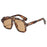 New Retro Leopard Square Frame Women Sunglasses Y2K Luxury Brand Personality Rivet Frame Design Outdoor Punk Men Glasses UV400