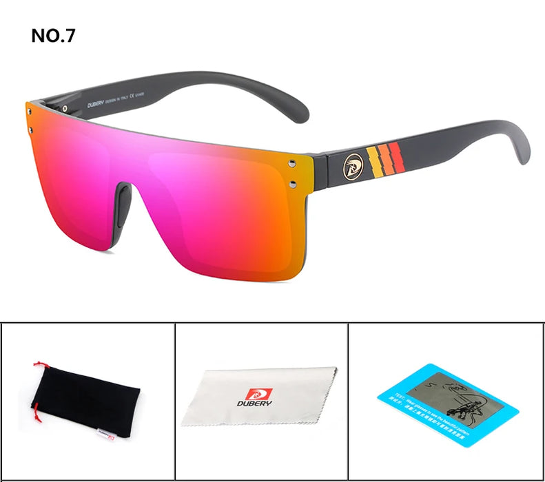 DUBERY Polarized Sunglasses One Piece Lens Men Oversized Sunglasses UV400 Women Rimless Fashion Safety Sun Glasses Italy Design