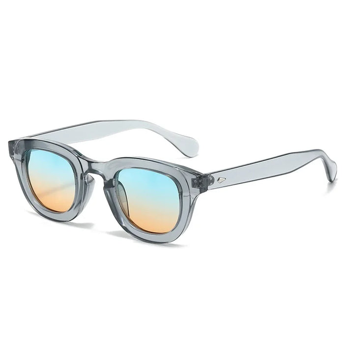New Oval Sunglasses Women Rivets Brand Shades UV400 Vintage Round Men Fashion Luxury Gray Sun Glasses Leopard Oculus