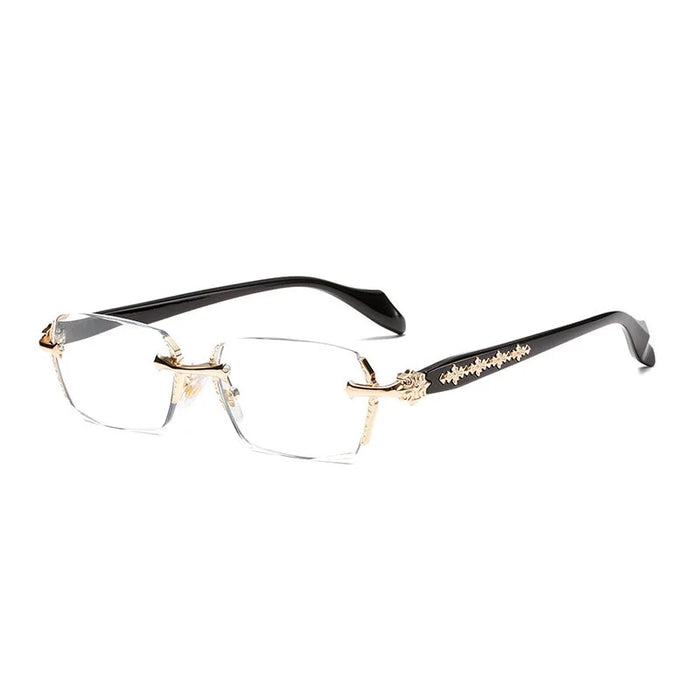 Gafas de lectura unisex cuadradas sin montura metálicas, estilo ejecutivo para una visión clara, diseño cómodo y ligero