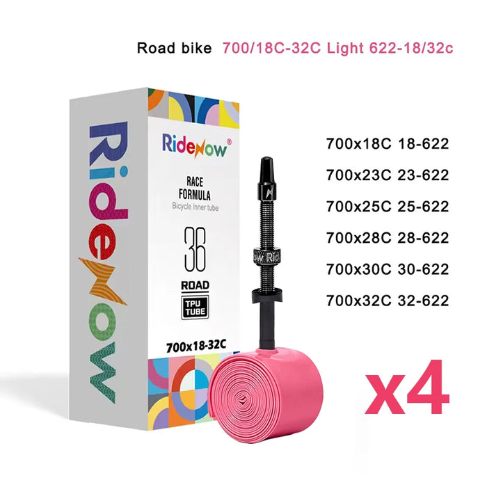 Ridenow Upgraded Metal Nozzle 700c Tpu Inner Tube External Thread Tube 700x18-32c Road Bike Removable Valve Cores Inner Tire