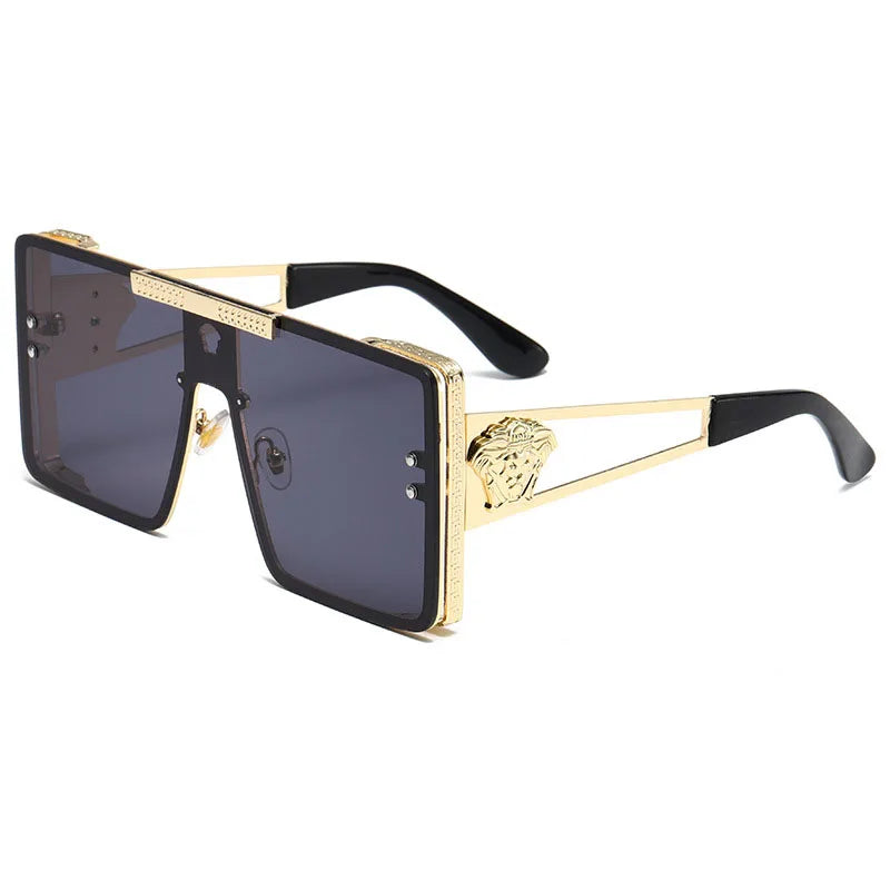 New Stylish Sunglasses with Oversized Frames, Trendy Metal Design, Perfect for Fashion Shows and Cool Street Style
