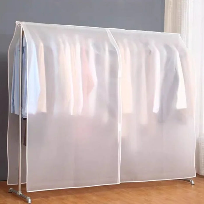 Translucent Waterproof Dustproof Clothes Hanging Garment Bag, Wardrobe Storage Organizer for Suits Dresses