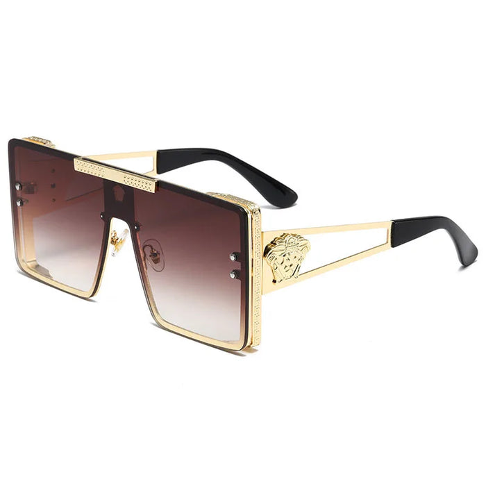 New Stylish Sunglasses with Oversized Frames, Trendy Metal Design, Perfect for Fashion Shows and Cool Street Style