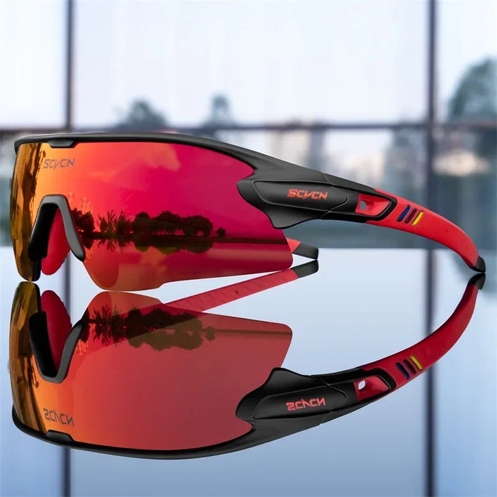 SCVCN Mountain Bicycle Glasses Sports Men's Sunglasses Photochromic Cycling Goggles MTB Road Running UV400 Protection Eyewear