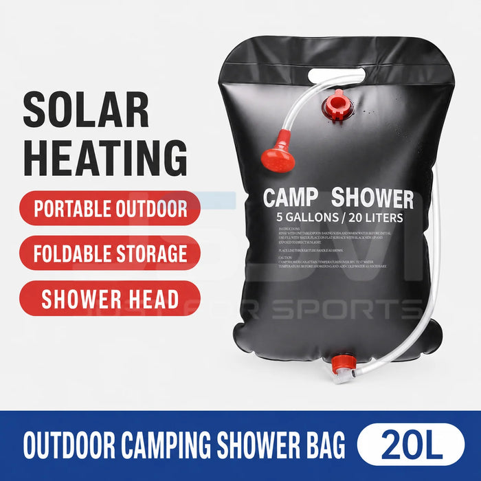 Bolsa de ducha solar de camping de 20L/25L, bolsa de ducha portátil para exteriores con cabezal de ducha, bolsa de almacenamiento de agua plegable para senderismo, viajes, camping