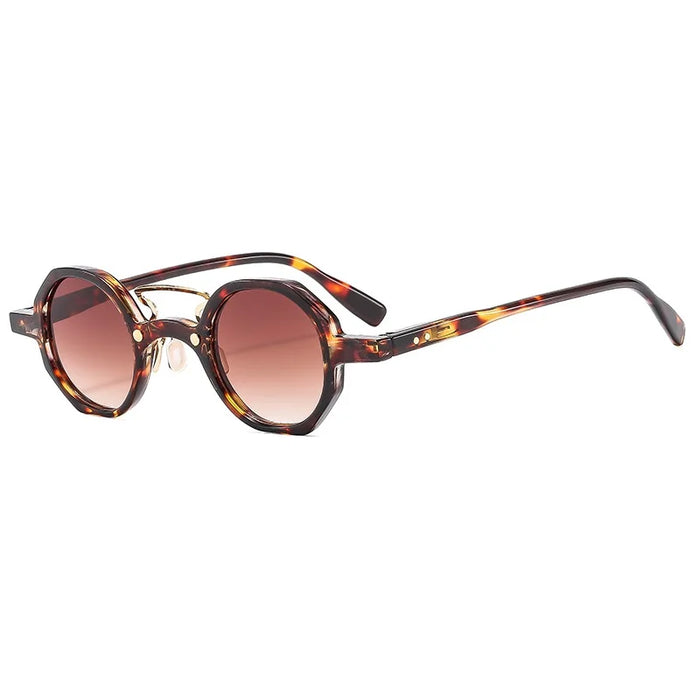 Lunettes de Soleil Rondes Vintage pour Femmes, Mode, Verres Clairs Océan, Protection UV400, Rivets, Hommes, Oculus