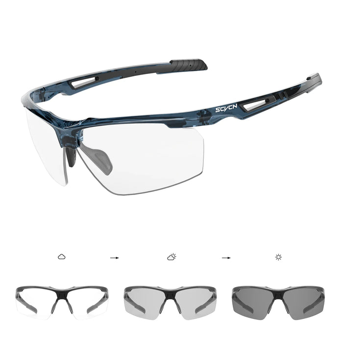SCVCN Photochromic Cycling Glasses Men UV400 Bicycle Glasses MTB Outdoor Sports Cycling Sunglasses Road Bike Glasses Eyewear